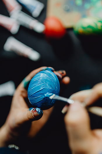 mujer pintando huevos de pascua, caseros, huevos, pintura, hecho a mano, pascua, pintado, decorativo, decorado, tradición, tempra