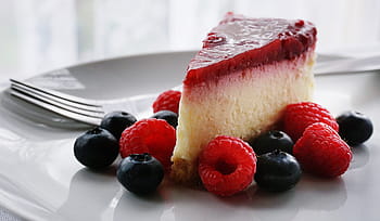 ostekage, desserter, hindbær, frugt, blåbær, bær, mad, dessert, frisk, sund og rask