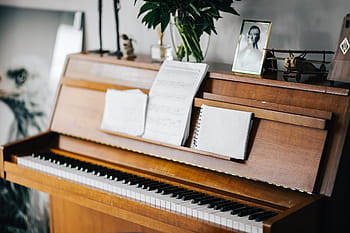 antiguo, piano, partituras, vintage, interior, nadie, teclado, de madera, música, sin gente, marfil