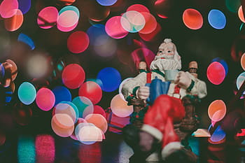 Vánoce, světla, bokeh, Ježíšek, hračka, dekorace, ornament