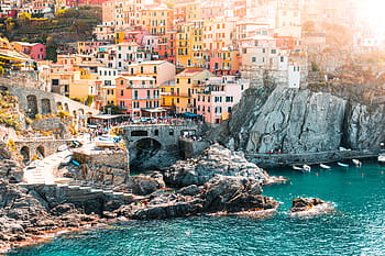 kota manarola, cinque terre, italia, arsitektur, pantai, garis pantai, eropa, historis, rumah, la spezia, manarola