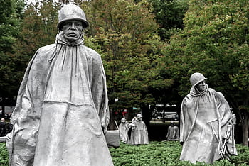 bronze, soldiers, korean war memorial, national, mall, washington dc, dc., america, army, cemetery, famous