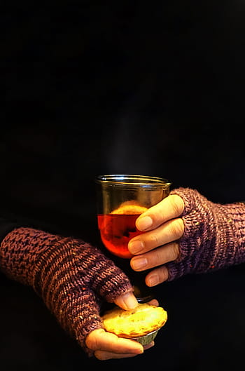 svařené víno, mletý koláč, zimní, venkovní, Vánoce, rukavice, víno, mulled, slavnostní, sezónní