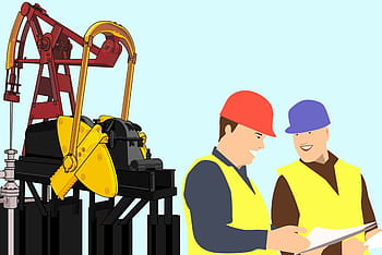 illustration, workers, engineers, oil rig, oil, rig, drill, engineer, equipment, extraction, fuel