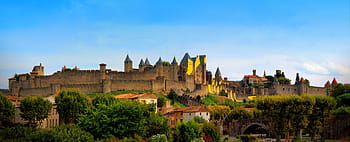 carcassonne, medieval, citadel, -, france, largest, fortified, city, europe, ancient, architecture