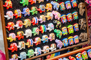 regalo, Locale, mercato, chiang, Mai, Tailandia, mano, design, vettore, fatto, fatto a mano