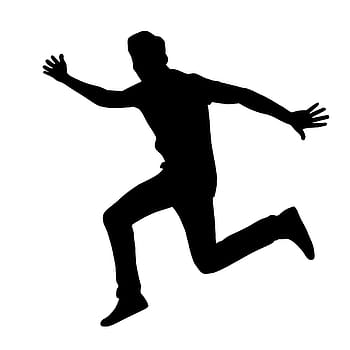 실루엣, 점프하는, 흥분한, 남자., 도약, 청소년, 행복, 축하, 예, 성공, 성취