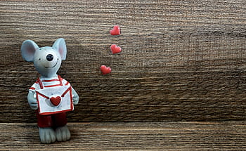 mouse, figure, love letter, valentine, valentine's day, funny, cute, mice, decoration, fun, heart