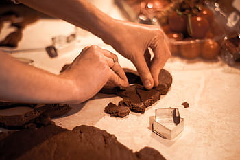 perník, cookies, pečení, Vánoce, prázdniny, slavnostní, ruce, kuchyně