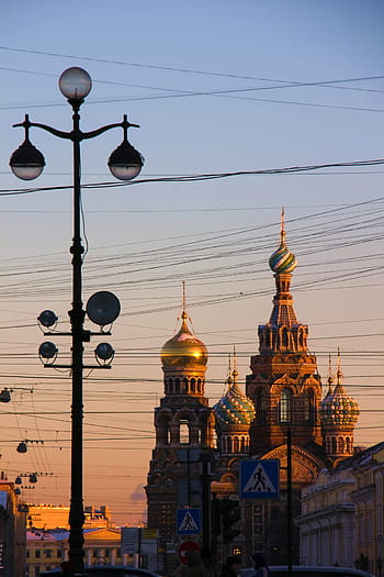 petersburg, Svatý, Rusko, krovi, spaß, na, noc, katedrála, ortodoxní, leningrad, ruština