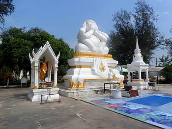 sei, armato, Budda, Cha, Tailandia, resistendo, tentazione, buddismo, buddista, statua, religione