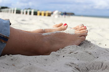 foot, beach, sand, human, water, sea, barefoot, summer, coast, nature, ocean