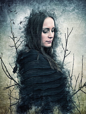 gothic, fantasy, dark, woman, female, beauty, model, portrait, fantasy portrait, witch, surreal