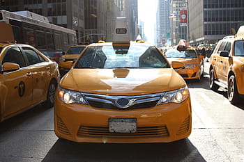 新しい、 ニューヨーク市、 黄、 タクシー、 忙しい、 道路、 アメリカ人、 クロム、 街並み、 ドライブ、 ファサード