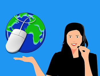 pohony informačních technologií, globální, sdělení, -, ilustrace, žena, sluchátka, zeměkoule., webové stránky šablony, design webových stránek, webový design