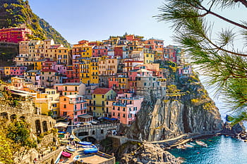 Itálie, moře, domy, cinque terre, středomoří, ligurie, vesnice, cestovat, prázdnin, letní, voda