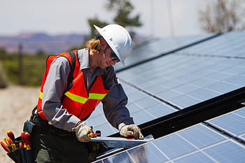 man, working, construction, measuring, wood, building, solar, panel, worker, equipment, tools