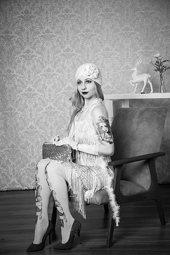 retro, vintage, 20th, modern, gloves, portrait, pen, art nouveau, chaplet, gatsby, dress