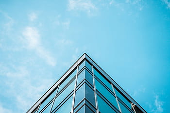 gedung perkantoran gedung pencakar langit bisnis, biru, langit, arsitektur, bangunan, bisnis, kota, bersih, awan, mahal, minimalis
