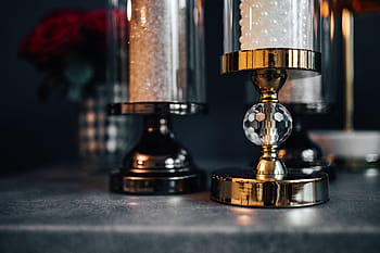 lanternas de ouro, vermelho, rosas, ouro, dourado, decoração, decorações, lanterna, elegante, vela, glamour