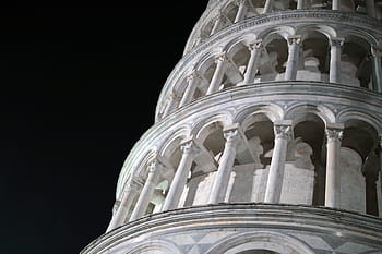 detay, yatık, kule, pisa, gece