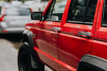 tua, merah, jeep cherokee, mobil, perjalanan, roda, di luar rumah, petualangan, jeep, pemandu sorak, mobil merah