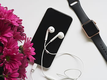 hodinky, lavice, kancelář, iphone, ios, mobilní, pohybliví, telefon, jablko, bílý, stůl, minimální