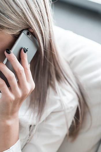 mujer, llamadas, teléfono inteligente, negocios, centro de llamadas, operador de llamadas, contacto, manos, iphone, millennials, móvil