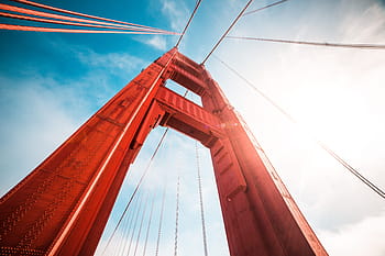 jembatan gerbang emas, arsitektur, jembatan, california, ggb, gerbang emas, ikon, pilar, merah, tali, san francisco