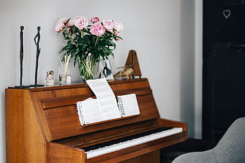 antiguo, piano, partituras, vintage, interior, nadie, teclado, de madera, música, sin gente, marfil