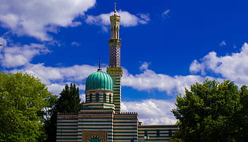 pumps, pumpturm, muslims, clouds, moshe, building, crete, faith, islam, germany, places of interest