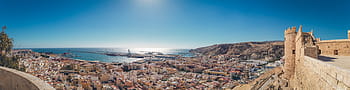 almeria, panoráma, alcazaba, Španělsko, pevnost, krajina, historický, oceán, architektura, mezník, hrad