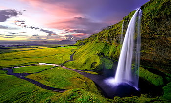 seljalandsfoss, wodospad, Islandia, spada, Klif, woda, strumień, rzeka, Natura, na dworze, krajobraz