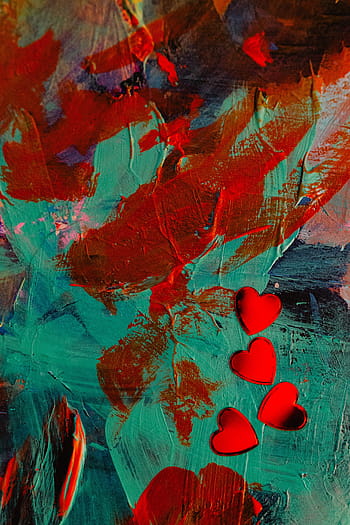 confeti de papel de aluminio, fondo, amor, rojo, corazón, san valentín, día de san valentín