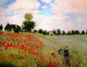 painting, claude monet, klatschmohn, argenteuil, oil on canvas, field of poppies, still life, musée d'orsay