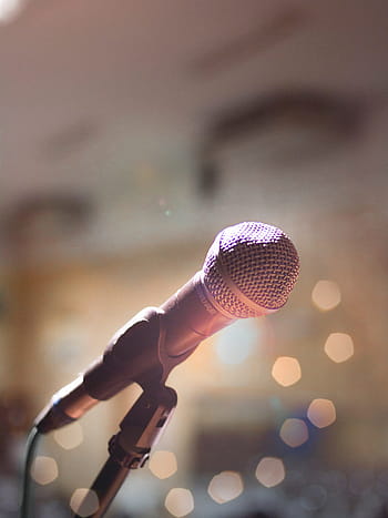 microfono, musica, bokeh, luci, suoni, cantare, canzone, astratto, sfondo