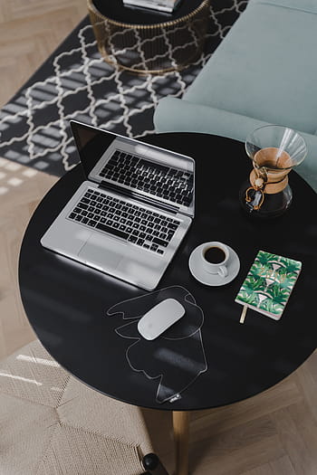 lugar de trabajo, computadora portátil, mesa, hogar, interior, mueble, oficina, moderno, espacio de trabajo, computadora, ratón mágico