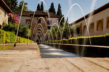 generalife, granada, architecture, alhambra, spain, monuments, andalusia, city, gardens, muslim art, house architecture