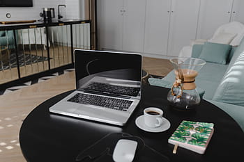lugar de trabajo, computadora portátil, mesa, hogar, interior, mueble, oficina, moderno, espacio de trabajo, computadora, ratón mágico